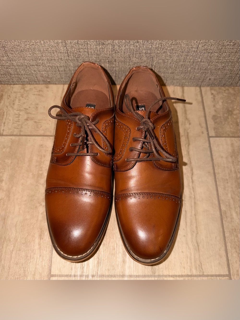 Stacy Adams Men’s Dickinson Cap-Toe Oxford Brown Shoes Size 4M